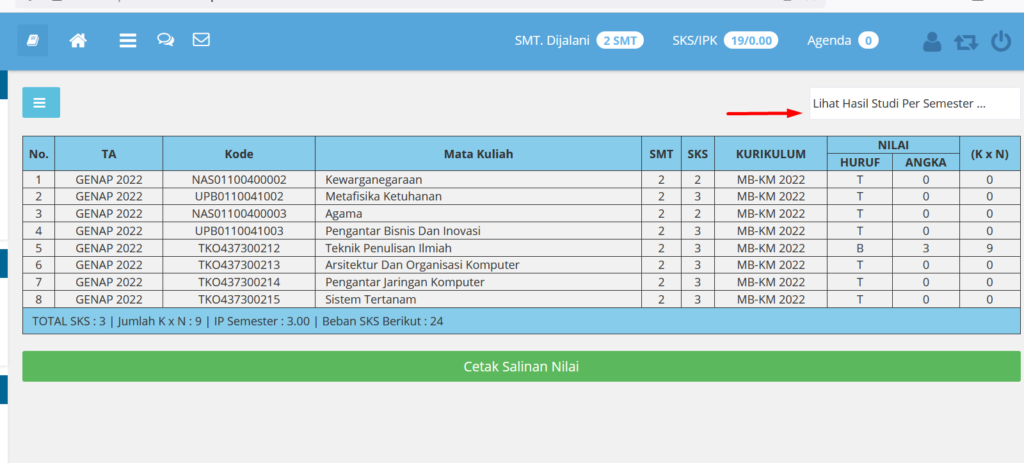 memilih semester