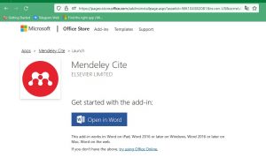 Mendeley Cite MS Word